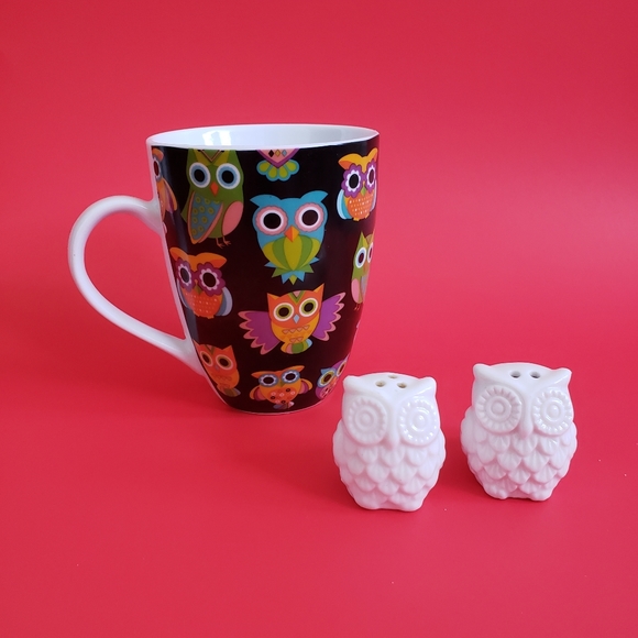 Divinity owl mug fnd salt and pepper shackers Divinity owl mug fnd salt and pepper shackers